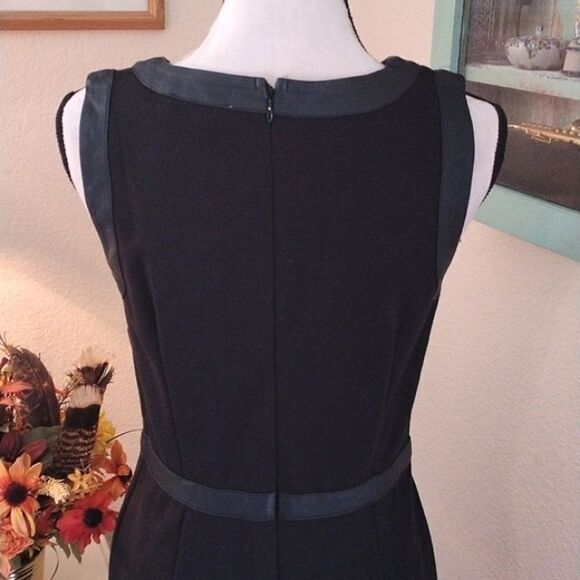 Loft Ponte Knit Dress With Faux Leather Trim - Picture 6 of 9